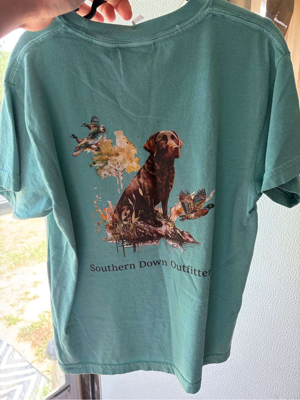 Teal Dog Graphic kids Tee